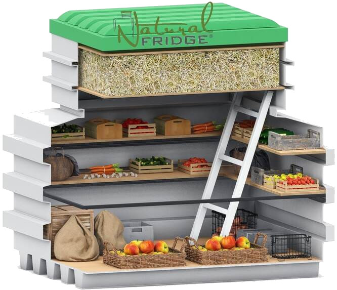 cellary-garden-cellar-diameter-1.2x1.6m-2-rows-of-shelfs-cut-transparent